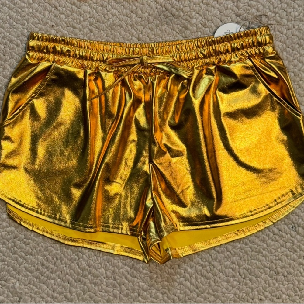 Vintage 80s Gold Metallic Women's Shorts